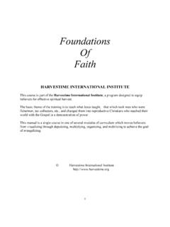 Foundations Of Faith - Home - Harvestime