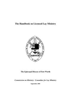 The Handbook on Licensed Lay Ministry