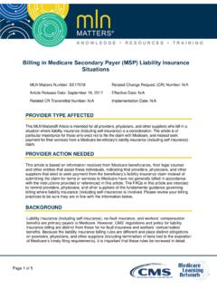 Billing in Medicare Secondary Payer (MSP) Liability ...