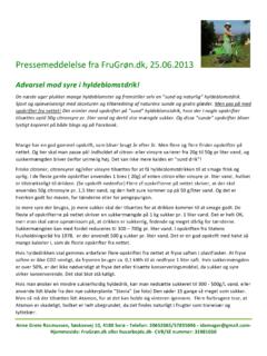 Pressemeddelelse fra FruGr&#248;n.dk, 25.06