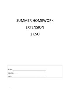 summer homework extension 1 eso