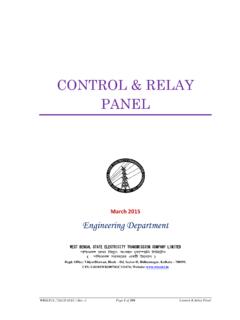 CONTROL &amp; RELAY PANEL - West Bengal State …