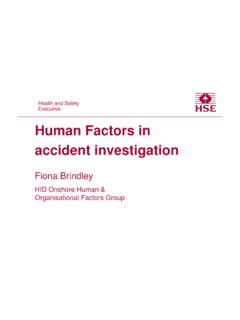 Human Factors in accident investigation