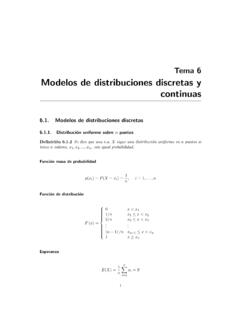 Tema 6 Modelos de distribuciones discretas y continuas