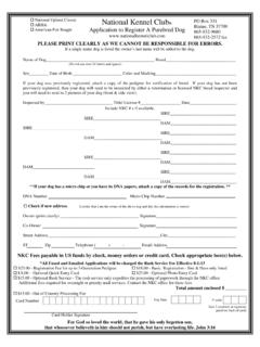 Application to Register A Purebred Dog 7-2013