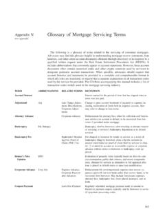 Appendix N Glossary of Mortgage Servicing Terms