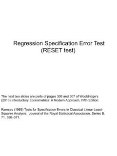 Regression Specification Error Test (RESET test)