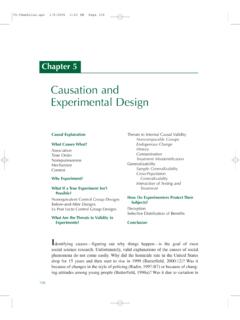 Chapter 5 - Causation and Experimental Design