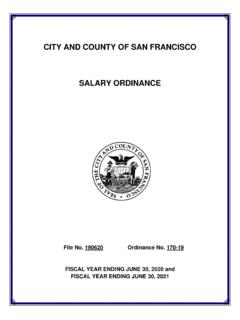 CITY AND COUNTY OF SAN FRANCISCO SALARY ORDINANCE