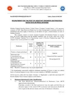 RECRUITMENT FOR THE POST OF ASSISTANT ENGINEER ...