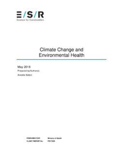 Climate Change and Environmental Health - esr.cri.nz