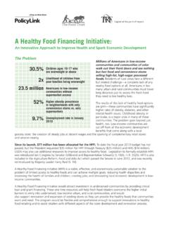 A Healthy Food Financing Initiative