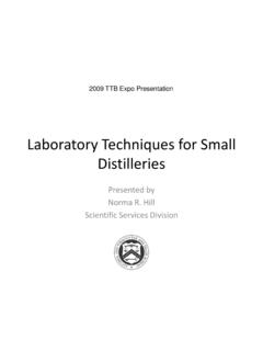 Laboratory Techniques for Small Distilleries