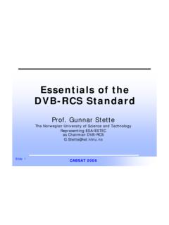 Essentials of the DVB-RCS Standard - SatLabs