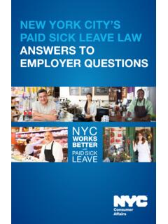 NEW YORK CITY’S PAID SICK LEAVE LAW ANSWERS TO …