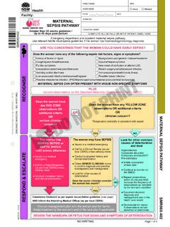 MATERNAL ADDRESS SEPSIS PATHWAY - Ministry of Health