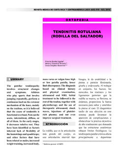 TENDINITIS ROTULIANA (RODILLA DEL SALTADOR)