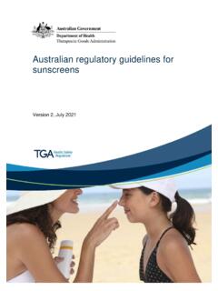 Australian regulatory guidelines for sunscreens