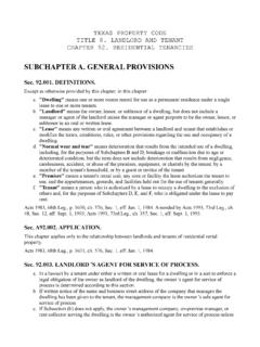 SUBCHAPTER A. GENERAL PROVISIONS - Texas Property Code