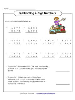 Subtracting 4-Digit Numbers - schoolonwheels.org