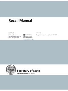 Recall Manual - Oregon