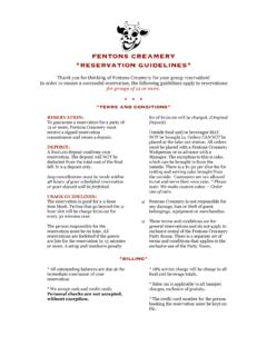 fentons creamery *reservation guidelines*