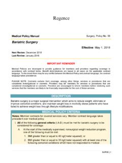 Bariatric Surgery - Regence.com