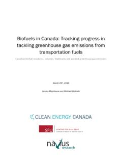 Biofuels in Canada: Tracking progress in tackling ...