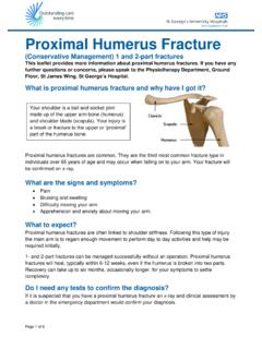 Proximal Humerus Fracture - St George's Hospital