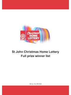 St John Christmas Home Lottery Full prize winner list