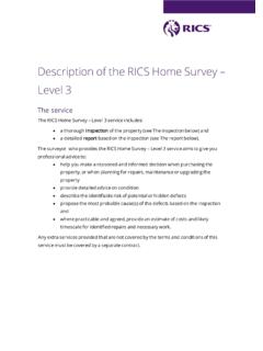 Description of the RICS Home Survey Level 3