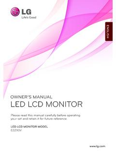 OWNER’S MANUAL LED LCD MONITOR - LG Electronics