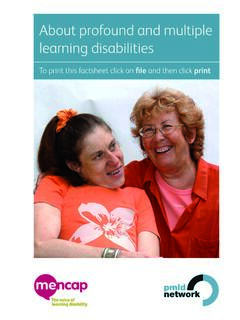 About profound and multiple learning disabilities - Mencap