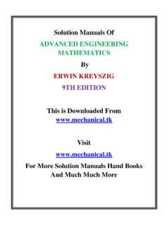 Solution Manuals Of ADVANCED ENGINEERING ... - Weebly