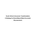 South Africa’s Economic Transformation A …