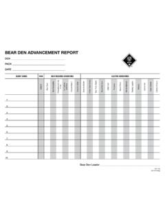 BEAR DEN ADVANCEMENT REPORT - Boy Scouts of America