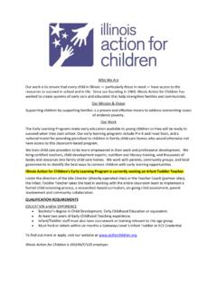 Illinois Action for Children’s Early Learning Program is ...