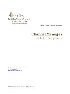 Channel Manager Job Description - Sales Management …
