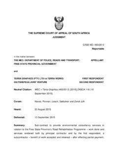 THE MEC: DEPARTMENT OF POLICE, ROADS AND …