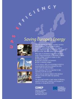 Saving Europe's Energy - UPS