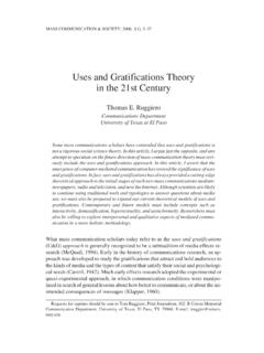 Uses and Gratifications Theory in the 21st Century