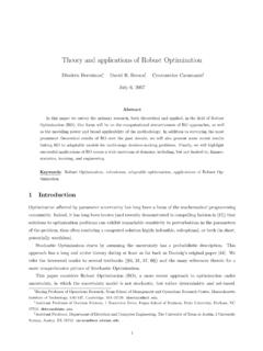 Theory and applications of Robust Optimization - …