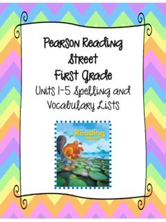 Pearson Reading Street First Grade