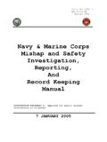 Navy &amp; Marine Corps Mishap and Safety …