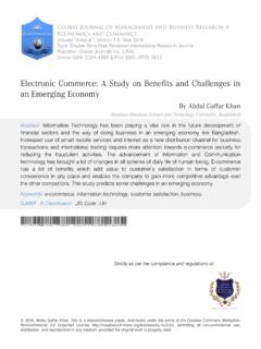 Electronic Commerce: A Study on Benefits and Challenges in ...