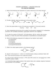 ORGANIC CHEMISTRY I – PRACTICE EXERCISE Sn1 and Sn2 …