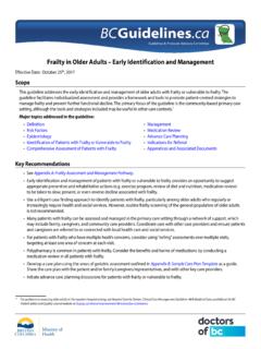 Frailty in Older Adults – Early Identification and Management