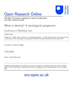 What is Identity? - Open Research Online