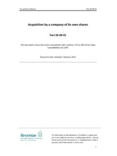 Part 06-09-01 - Acquisition by a company of its own shares ...