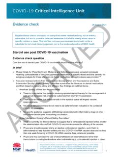 Evidence check - Steroid use post COVID-19 vaccination